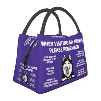 Siberian Husky Изолированные сумки для ланча для женщин Аляскинский маламут Собака Портативный холодильник Thermal Bento Box На открытом воздухе Кемпинг Путешествия