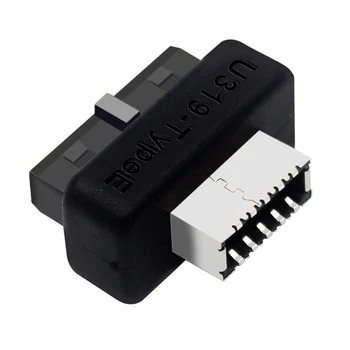 USB 3.0 Настольный преобразователь 90 градусов Материнская плата USB-разъем Адаптер 19-контактный / 20-контактный разъем для переднего шасси типа C