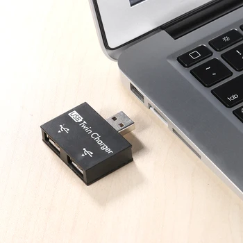 USB2.0 Папа на двойное зарядное устройство Двойной 2-портовый USB-разветвитель Адаптер концентратора Преобразователь