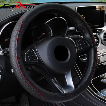 авто черный чехол на рулевое колесо из искусственной кожи для Volkswagen VW Golf 4 6 7 GTI Tiguan Passat CC Jetta MK5 MK6 Polo Lavid