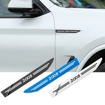  Автомобильный стайлинг 2 шт. Металлическая наклейка для украшения боковой панели Raytheon Hammer Plate для Peugeot 2008 5008 Аксессуары