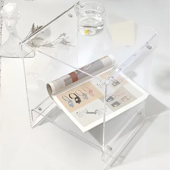 Акриловые журнальные столики Простой приставной столик Прозрачная двуспальная тумбочка для спальни Design Ins Nordic Creative Маленькая квартира