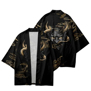 Аниме Праджна Змея Демон Принт Оверсайз Традиционное кимоно Японский косплей Хаори Мужчины Женщины Кардиган Юката Азиатская одежда