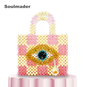  бисерная сумка дизайнер eva eye маленькая сумка-тоут женская акриловая каменная коробка для бусин партийный кошелек оптом