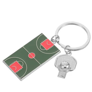 Брелок для ключей в мини-спортивном стиле (баскетбольная площадка) Подарочный цинковый сплав