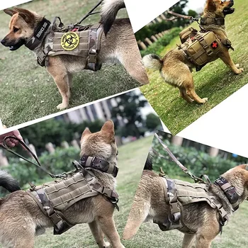 Быстрый Pet s Мягкий тактический военный жилет для собак Большой набор Тренировка для выпуска шлейки Маленький средний