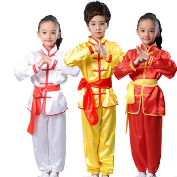 Взрослый ребенок Китайский традиционный костюм ушу одежда мальчики девочки Кунг-фу Костюм Тайцзицюань Боевое искусство Униформа наряды пользовательский логотип