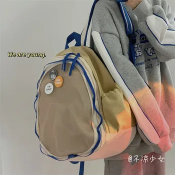  Винтажные школьные рюкзаки Y2K для девочек-подростков Студентки Kawaii College Школьные сумки Легкие нишевые женские повседневные дорожные сумки