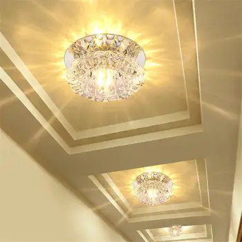  Высококачественные 3 Вт / 5 Вт Хрустальные потолочные светильники Затемняющее внутреннее освещение для гостиной, спальни, кухни, современные потолочные светильники 3 цвета
