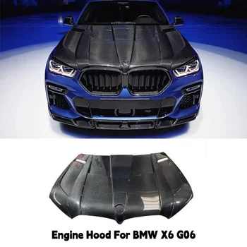 Высококачественный капот переднего капота двигателя из углеродного волокна / стеклопластика для BMW X6 G06 LD Style Engine Cover Car Body Kit 2020-UP