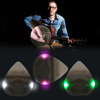 Гитарный сенсорный люминесцентный медиатор с высокочувствительной светодиодной подсветкой Струнный инструмент Plectrum Non-Slip для бас-гитаристов