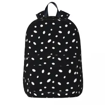 Горошек - Черно-белый рюкзак для мальчиков и девочек Книжная сумка для студентов Школьная сумка Мультфильм Детский рюкзак Дорожный рюкзак Сумка через плечо