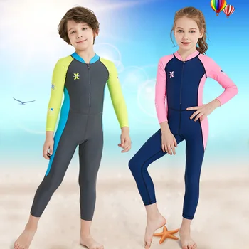 Детский гидрокостюм Анти-Медузы Цельная одежда для защиты от дайвинга Защита от ультрафиолета с застежкой-молнией Прочное снаряжение для водных видов спорта