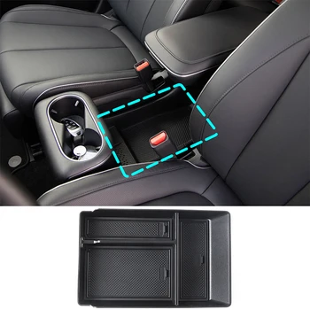  для Hyundai IONIQ 5 2021-2022 ABS Black Car Подлокотник Ящик для хранения Органайзер Лоток Центральная консоль Укладка Уборка Автомобильные аксессуары
