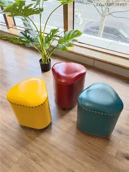Домашний табурет для смены обуви Американский диванный стул пирс мода креативный треугольный стул для гостиной ленивый кожаный стул кожаный пирс