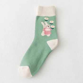 Женские красочные носки Окрашенные девушки Модные хлопковые носки 1 пара модных женских носков с принтом Four Seasons Middle Tube Socks