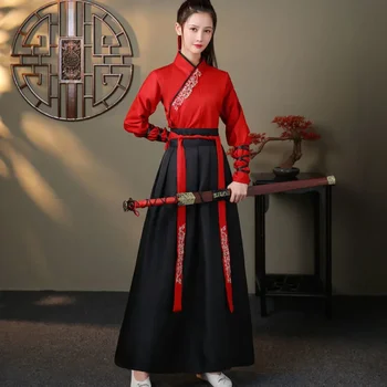 Женщина-мечник Блуждающий по Цзянху Ханьфу Китайский Фехтовальщик Костюм Традиционный Древний Косплей Женщины Боевые искусства Маскарадный костюм