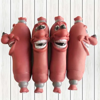 Интерактивные пищащие игрушки для собак Чистка зубов Забавная коричневая жевательная игрушка Резиновые колбасные изделия Игрушки для домашних животных Аксессуары для собак Горячий