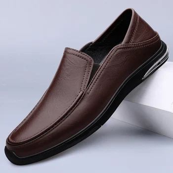 Классическая мужская обувь из натуральной кожи Простая мужская деловая обувь Мужская повседневная обувь Вентилируемая мужская вечерняя обувь