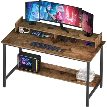 Компьютерный стол WOODYNLUX с полками, 43-дюймовый игровой письменный стол, рабочая станция для рабочего стола с местом для домашнего офиса