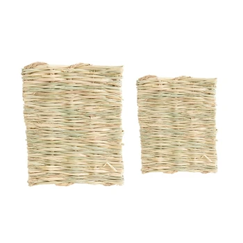 Кроличий коврик из травы Плетеная кровать Жевательная подстилка для гнездования Жевательная игрушка для хомяка N84C