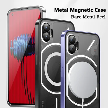 Магнитный металлический корпус Ни для чего Телефон 1 Алюминиевый сплав Fram Glass Lens Матовая объединительная плата для беспроводной зарядки Magsafe
