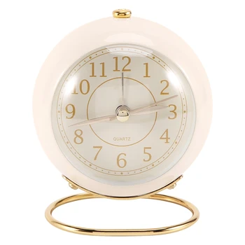  Маленькие настольные часы, классические нетикающие кварцевые настольные аналоговые часы-будильник с подсветкой для декора спальни