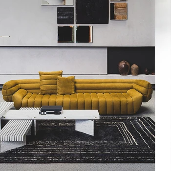 Матовый кожаный диван, дизайнер-банан, современная минималистичная технология ткани, легкая роскошь