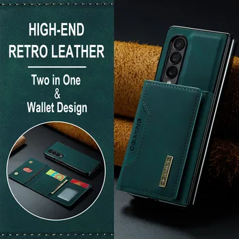  матовый кошелек для телефона сумка кожаный чехол для Samsung Galaxy Z Fold 4 5G Fold4 Fold3 Fold 3 Противоскользящий чехол для держателя карты