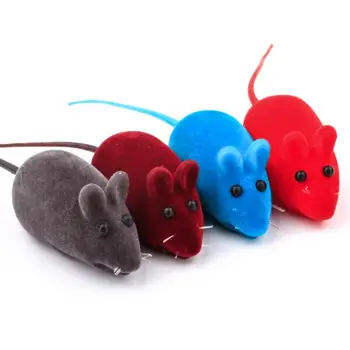 Милая искусственная маленькая мышь Писк Шум Звук Крыса Игровая игрушка для домашних животных Кошки Собаки