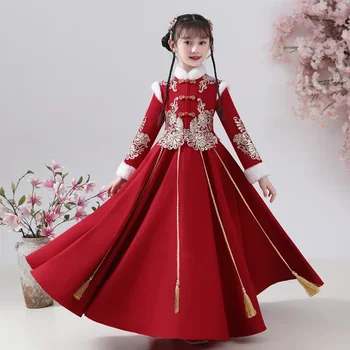 милые дети зимняя фея древнее платье ханьфу винтаж китайская принцесса платье детские костюмы девочки тан новогодний костюм