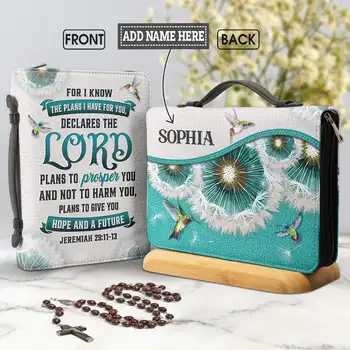 Модные женские сумки для хранения Библии с печатью стихов из Библии Планы, чтобы дать вам надежду и будущее Одуванчик Дизайн Птица Обложка Библии
