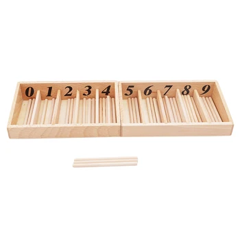 Монтессори Развивающие деревянные игрушки для детей Шпиндельная коробка с 45 шпинделями Обучение математике и веретенообразный стержень Семейная версия