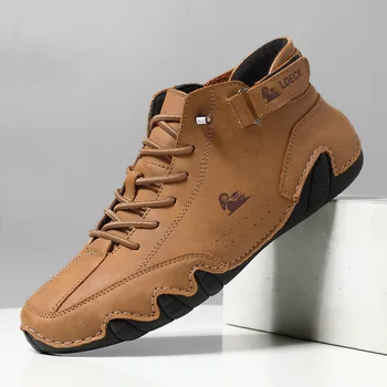 Мужская обувь для кроссовок Роскошные дизайнерские кожаные лоферы Спортивная обувь для ходьбы Удобные ботильоны Высококачественная мотоциклетная обувь 2023