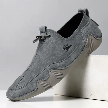  Мужские кроссовки 2023 Новый бизнес Роскошная комфортная кожаная обувь Outdoor Fit Дышащие ленивые походные лоферы