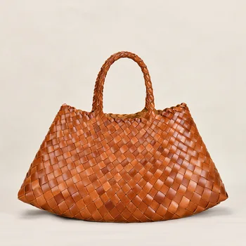 Новая вязаная сумка из воловьей кожи ручной работы Baotou Layer Сумка для овощей Женская сумка из натуральной кожи