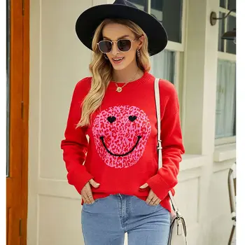Новая корейская мода Kawaii Свитер Женский пуловер Женская одежда Смешная Новая В Тянет Женские Вязаные Топы Джемперы