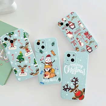 Новогодний чехол из лося для Xiaomi Poco X3 NFC 11T Mi 11 Lite NE 11S Redmi Note 8 9c 9 9s 10 10S Pro Max Мультфильм Рождественский подарок Медведь Чехол