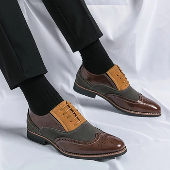 новые мужские туфли-дерби черные и круглые шнуровка вечеринка бизнес искусственная кожа ручной работы мужская формальная одежда обувь бесплатная доставка