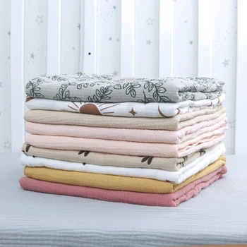 Одеяло для новорожденных Креп-ткань Детское банное полотенце Муслин-полотенце Одеяло для коляски