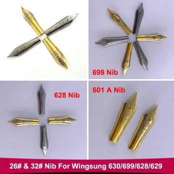 Оригинал 26 # 32 # Wingsung 699 Наконечники для перьевых ручек Запасные наконечники для перьев EF/F/M Размер для 699/630/629 Золотой/серебристый цвет