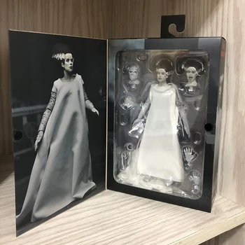 Оригинальный NECA Universal Monster Bride of Frankenstein Figure 1931Черно-белые цветные фигурки Подвижные игрушки Подарок на Хэллоуин