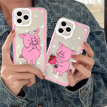 перси свинья милый розовый чехол для телефона для Xiaomi Redmi note 7 8 9 10 11 pro max прозрачная оболочка