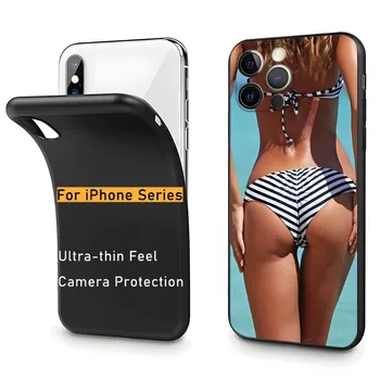 Пляжная девушка в бикини с горячей Чехол для телефона 2023 Новинка для IPhone 14 12 13 11 Pro Max Mini X XR XS Max 7.8 Plus Shell Силиконовый чехол