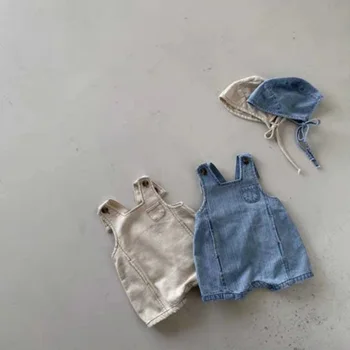 Повседневный ковбойский джинсовый комбинезон для одежды для мальчиков Летние повседневные карманы Пуговицы Дизайн Младенческое детское боди для одежды малышей