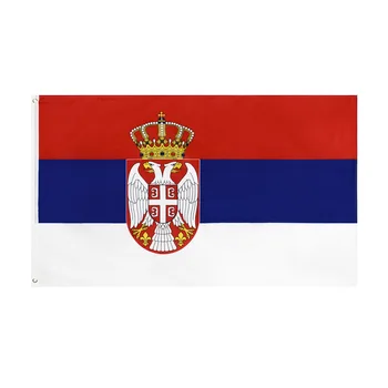 Полиэфирные ткани 90x150 см Национальный флаг Сербии 3 * 5 футов Сербия Страна Знак Баннер