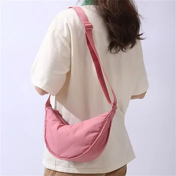 Простая нейлоновая женская сумка через плечо Hobos Однотонная женская портативная мягкая сумка-мессенджер Новый дизайн Девушки Маленькие сумки
