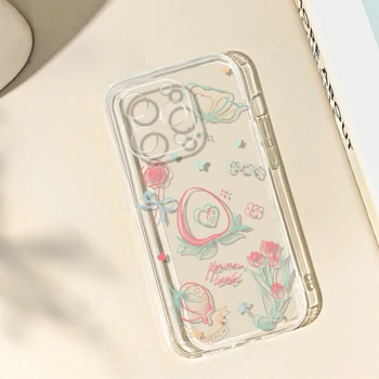 Простая розовая бабочка для iPhone14pro чехол для телефона iPhone14 Прозрачный 13mini Premium 11 Симпатичный силиконовый чехол xsmax