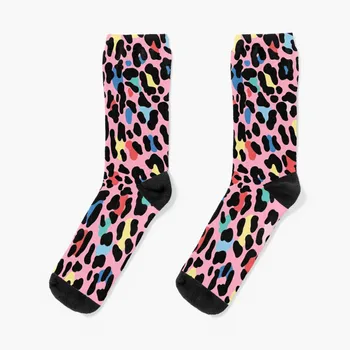 Радужный леопард от Elebea Носки Нескользящие аниме подарки Мужские носки Женские