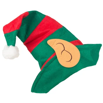Рождественская эльфийская шапка для взрослых Дети Красный и зеленый полосатый дизайн Шапки Санта-Клауса Украшения Кепка для вечеринок Рождественская вечеринка Реквизит Шляпы